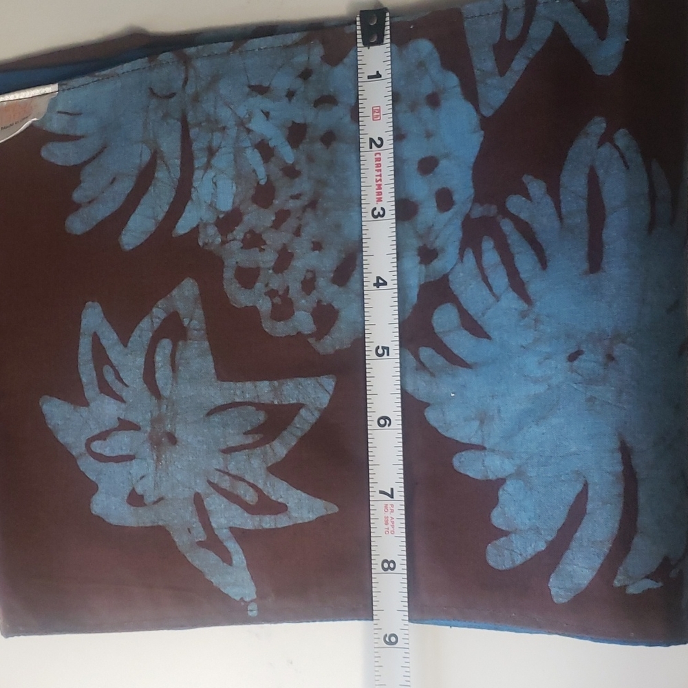 Global Mama Reversal table runner 8.5 x 64 brown blue on one side